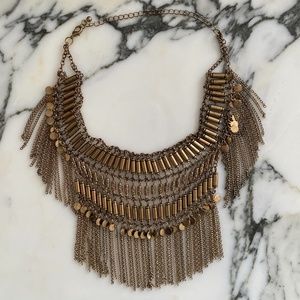 Francesca's Gold Tribal Collar Necklace